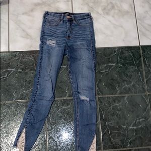 Blue high waisted skinny jeans